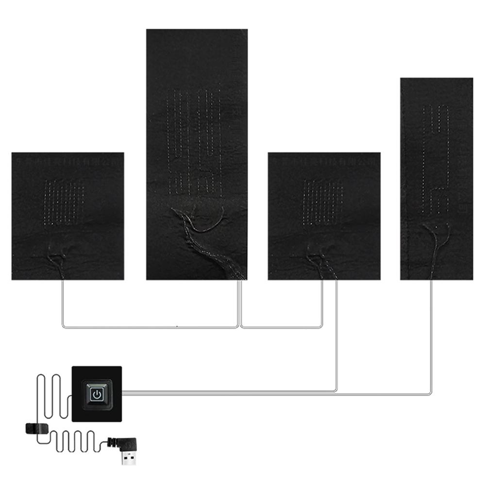 Electric Heating Pads 5/4/2/1 Zones Cloth Jacket Heater Pads 3 Gear Adjustable DIY Heat Clothing Thermal Pads for Camping Hiking