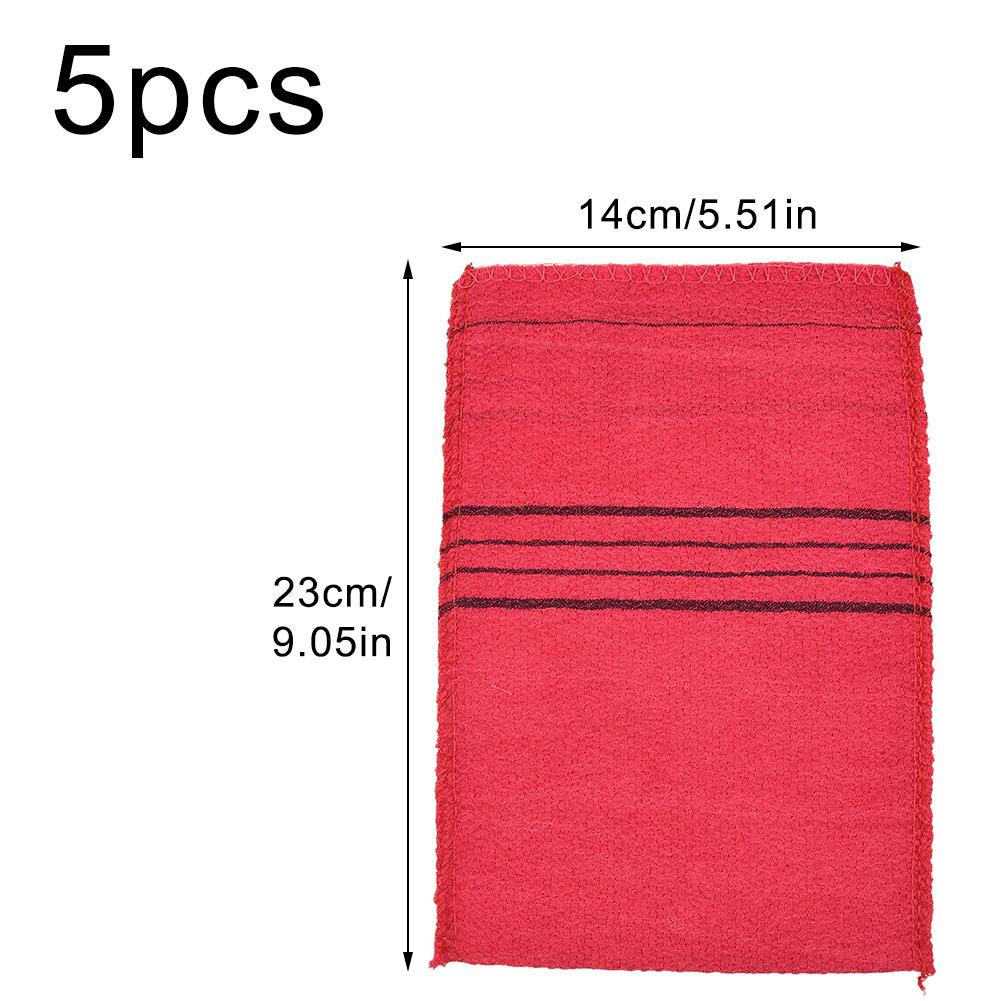 5Pcs Towel Korean Exfoliating Bath Washcloth Body Scrub Shower Towel Portable For Adults Coarse Grain Brush14*18.5cm
