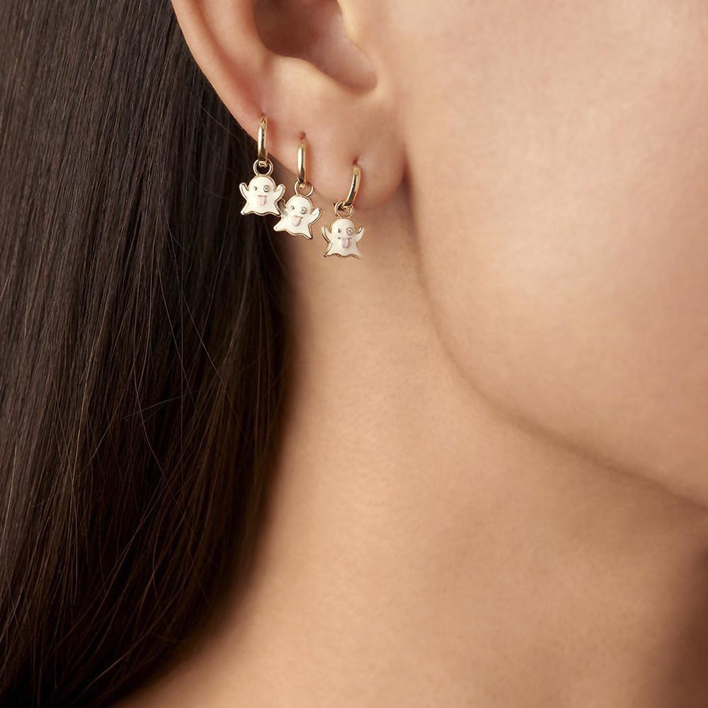 White Diamond Sophisticated Ghost Alloy Earrings Set Ideal For Special Occasions