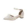Pointed single shoes women's design sense niche spring and summer new late evening breeze gentle shoes middle heel French bag head sandals