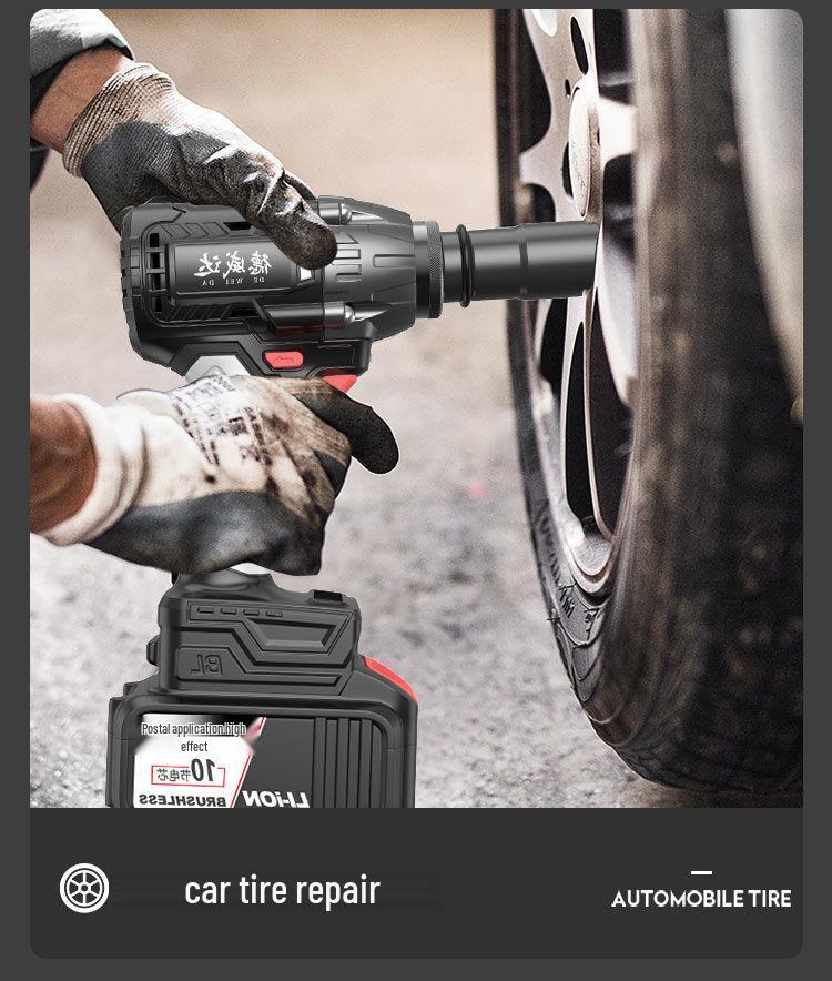 Powerful Brushless Electric Impact Wrench with Rechargeable Lithium Battery for Scaffolding, Carpentry, and Auto Repair