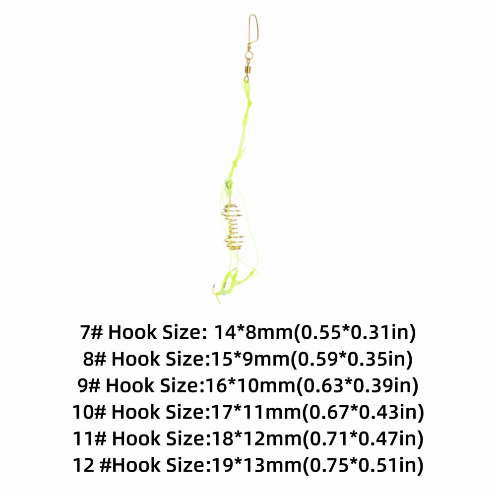 4PCS PE Carp Fishing Baits Hook with Spring Feeder Fishing Hook Carp Jig Hooks Grass Carp Fishing