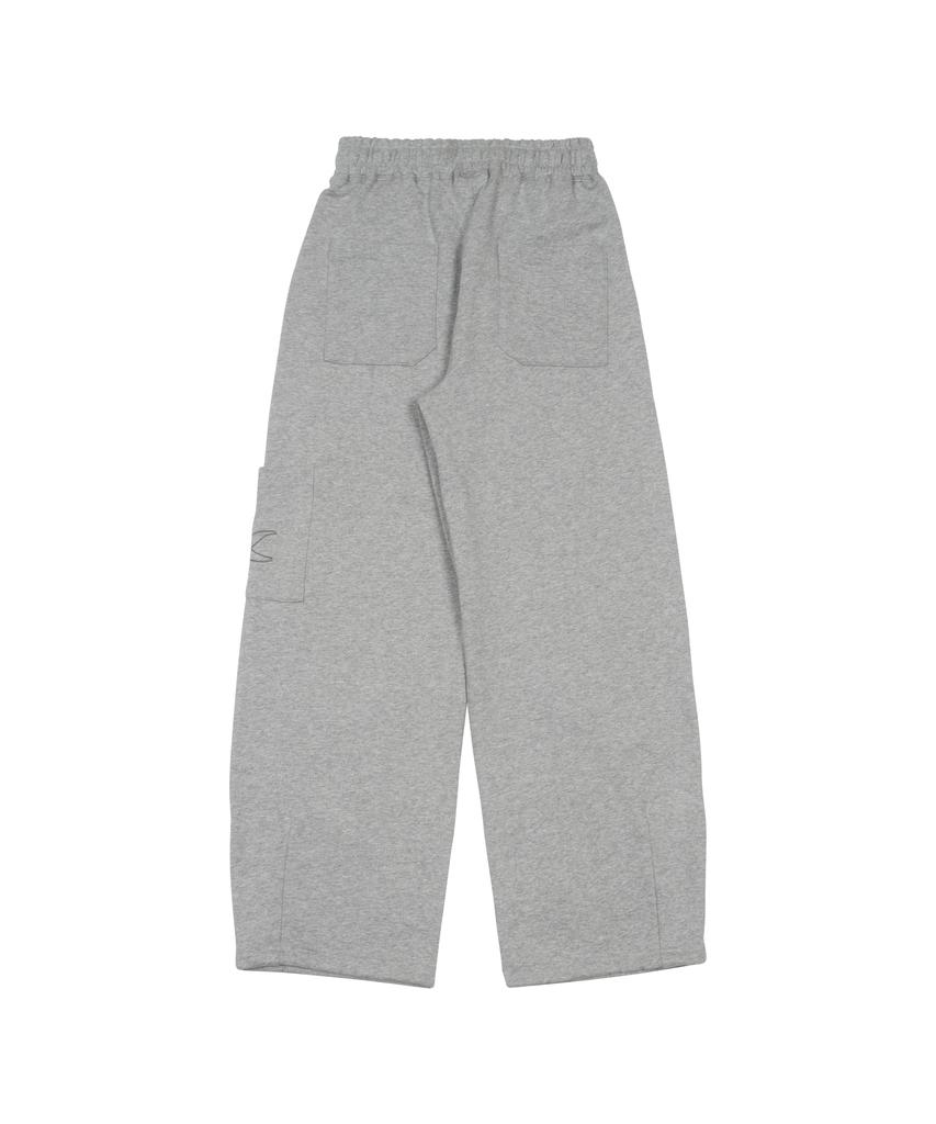 THE COLDEST MOMENT Tcm Cargo Logo Sweat Pants (Melange Gray)