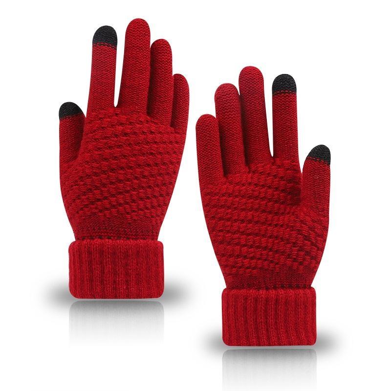 Winter Warme Gestrickte Handschuhe Touchscreen-Handschuhe für Mobiltelefone Winter Dick Warm Erwachsene Handschuhe für Männer Frauen.