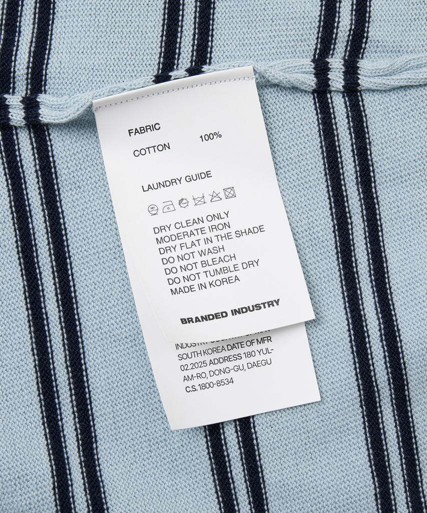 Beulaendideu Hard Twist Easy Polo Knit [Sky Blue Stripe]