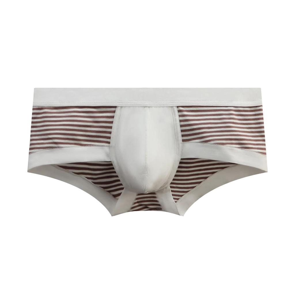 2025 Men's Classic Striped Low-Rise Briefs - Sexy, Pure Cotton, High-Elastic