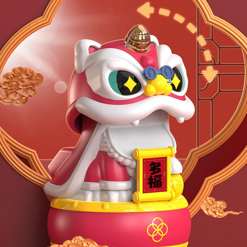 Maskottchen Ornament Chinesischer Stil Glücklicher Tanzender Löwe Modell Solarbetrieben Heimdekoration Feiertagsgeschenke Bringen Reichtum Glück