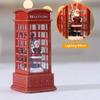 Festive Christmas Telephone Booth Decor Bright Desktop Ornaments Battery Powered Red Telephone Booth Lantern  Party Prop for Home Bedroom