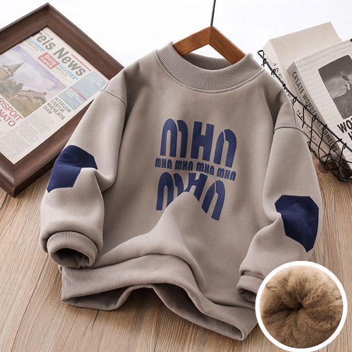 Sweat-shirt à col montant doublé polaire pour garçon - Style tendance automne/hiver 2025