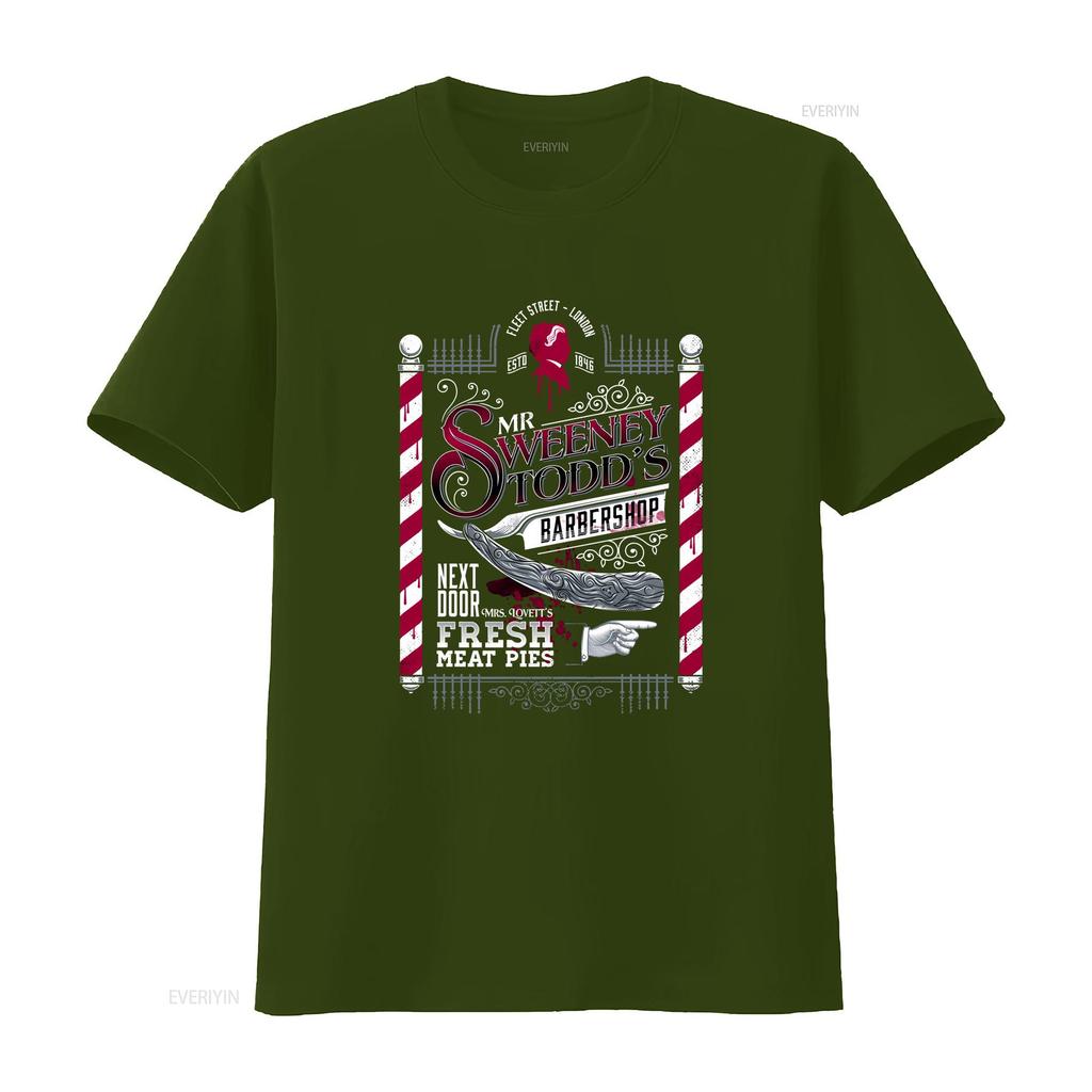 Sweeney Todd Barber of Fleet Street T Shirt Cotton Meat Pie Sizes 2022 vintage Washed Slightly Casual Versatile Stretched Soft