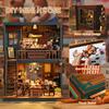 CRESYMME Miniature House Dollhouse Book Nook Wooden DIY 3D Hobby Bread Kit, (Bear's Time)
