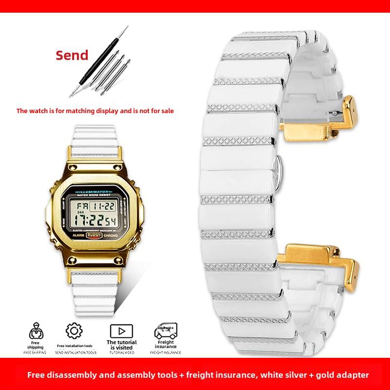 Ceramic Stainless Steel Strap Case for G-SHOCK Casio DW-5600 DW5600 GWM5610 GW-B5600 band Modified Replaceable Watch Chain Bezel