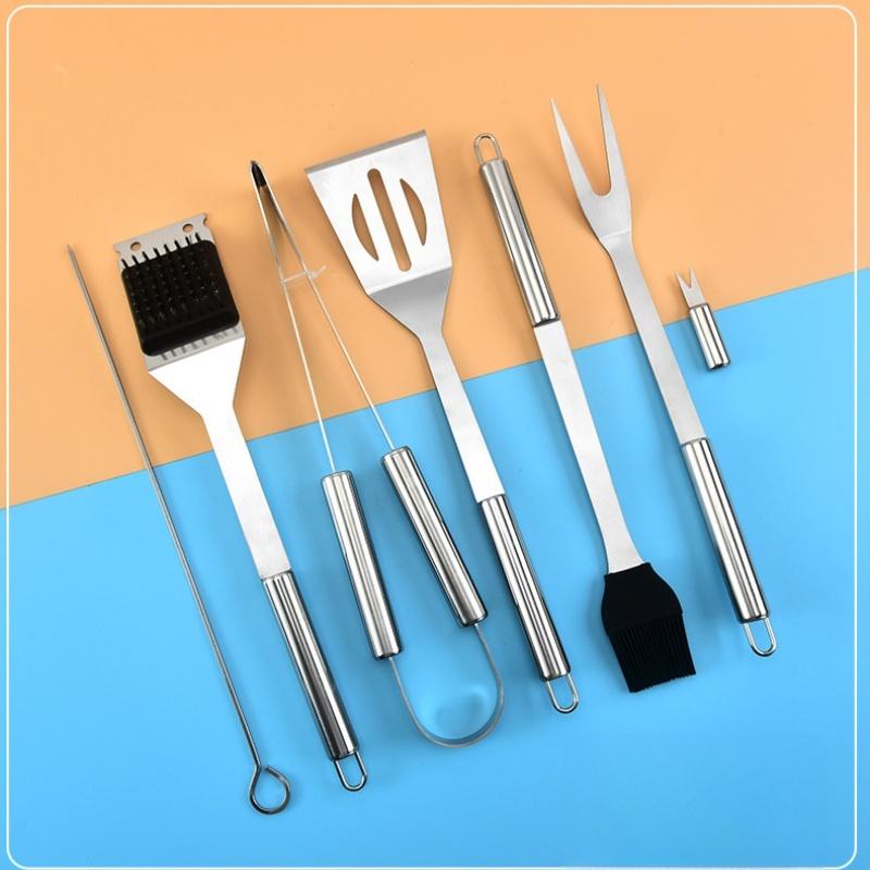 Stainless Steel Oven Set Barbecue Combination Tools Outdoor Barbecue Grill Barbecue Set Barbecue Set Storage Portable Cloth Bag Baking Tools