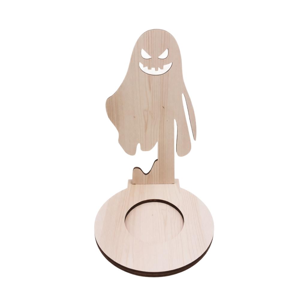 Halloween Kerzenhalter - Holz Tischdeko für festliche Party