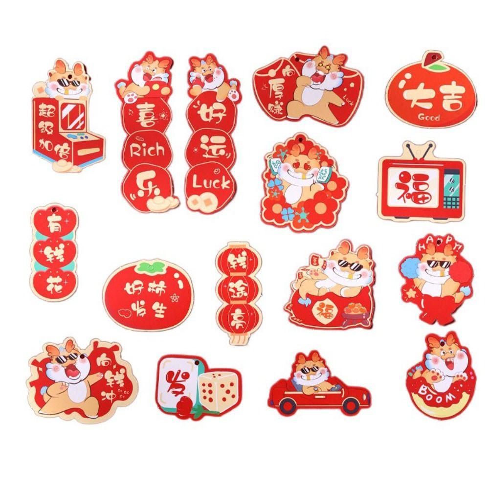 New Year Cartoon Pendants Bonsai Hangings Supplies Cute 3D Small Printing Bright Colors Creative Fashionable Festive Supplies