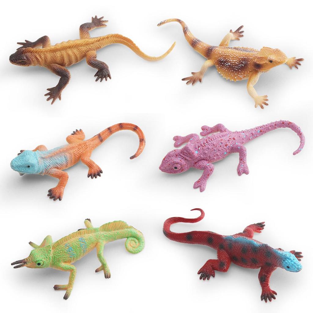 Cross-Cultural Reptile Model Set: Iguana, Chameleon, and Bearded Dragon for Kids' Cognitive Development with Card