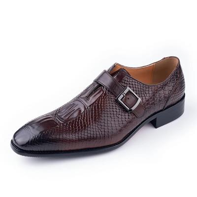 Fashion Trendy Fashion Men's Leather Shoes Handmade Monk Strap Rubber Sole Business Office Dress Office Footwear Zapatos Hombre Man Shoe