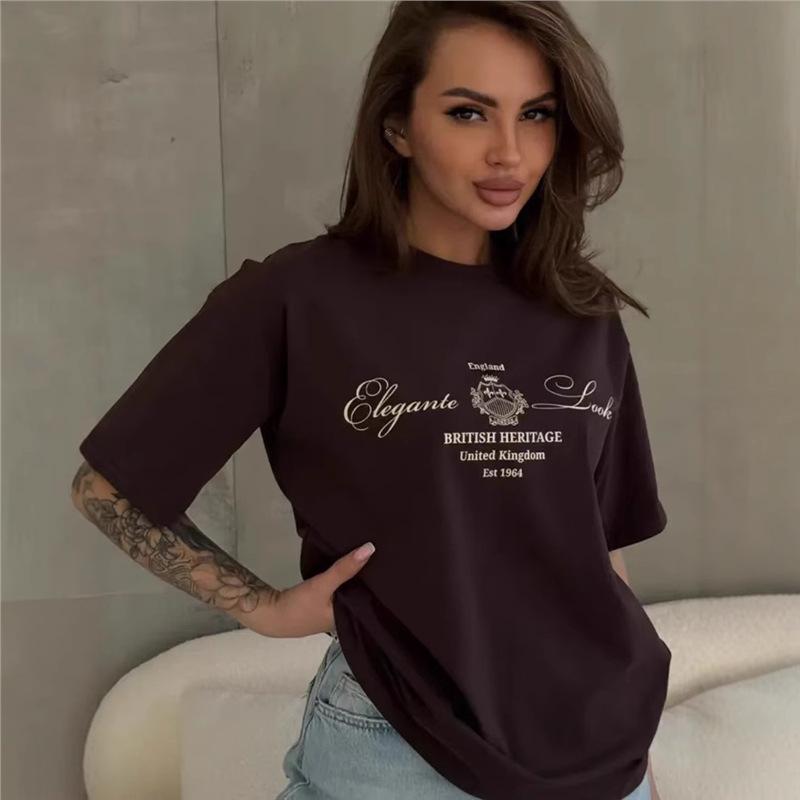 Versatile Casual Summer T-Shirt: 100% Fashionable American Loose Fit Women's Streetwear Short Sleeve