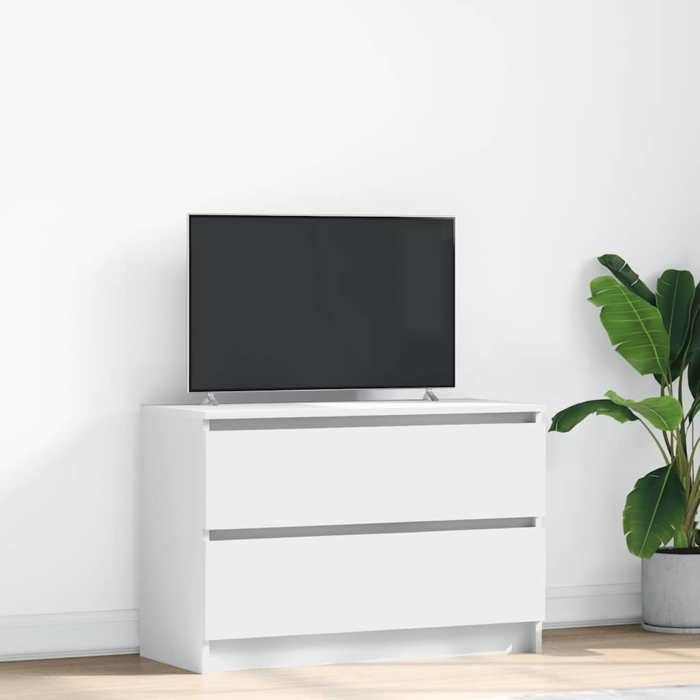 VidaXL Meuble TV blanc 80x35x54 cm bois d'ingénierie, banc tv, meuble hifi, centre de divertissement, buffet tv, meuble 861787