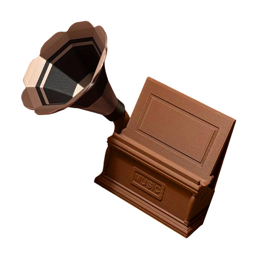Stable Support Gramophone Style 2 Hole External Speaker Stand Easy Installation Vintaged Sound Desk Phone Stand