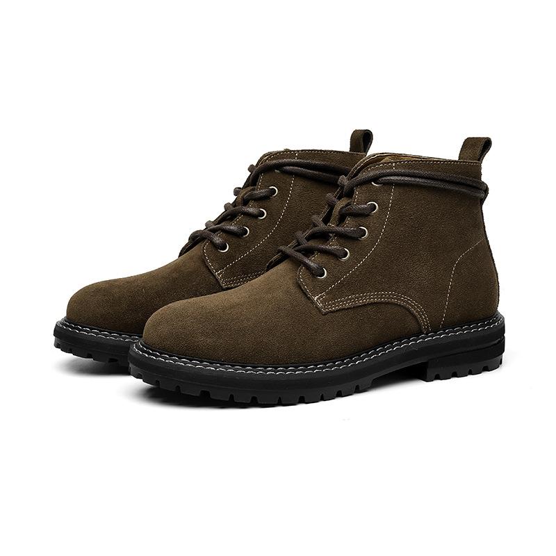 Anti-velvet Leather Martin Boots Men's 2025 New Autumn and Winter Mid-help Boots American Retro Tooling Boots 1143-R