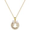 Micro-Inlaid Necklace Earrings Set Light Luxury Ring Bow Personality Temperament Banquet Earrings Necklace Group