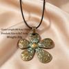 Liquid Flower Pendant Necklace: 5-Color Fashion Wax Cord