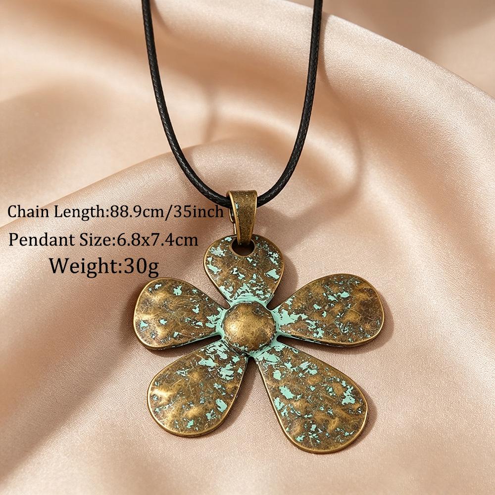 Liquid Flower Pendant Necklace: 5-Color Fashion Wax Cord