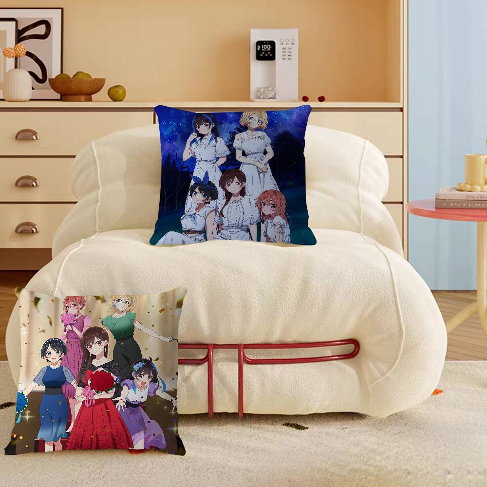 Anime R-Rent-A-Girlfriend Pillow Cushion Cover Pillowcase Living Room Sofa Home Decor Customized