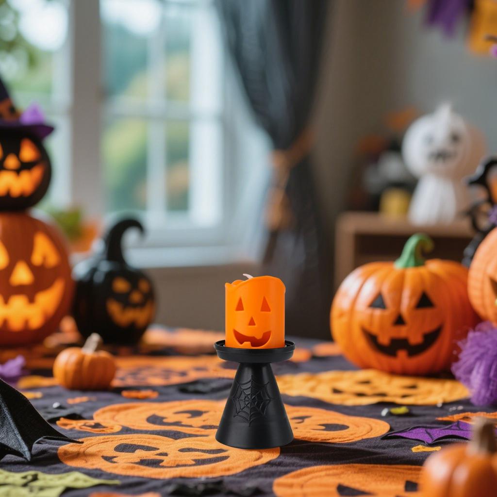 Halloween LED Kerzenlichter mit lustigen Designs und Kürbis mit geheimnisvollen Lichtern verstärken die Atmosphäre. Festliche Dekorationsartikel