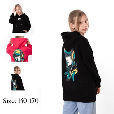 Hoodie (girls) – Durable & Stylish, Printed Accent, Any Season 6394-057-33-2 HC