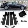 8Pcs Car Polished Black Window Pillar Door Post Trims Cover BC Column Panel Stickers For Toyota Camry 2018 2019 2020 2021-2024