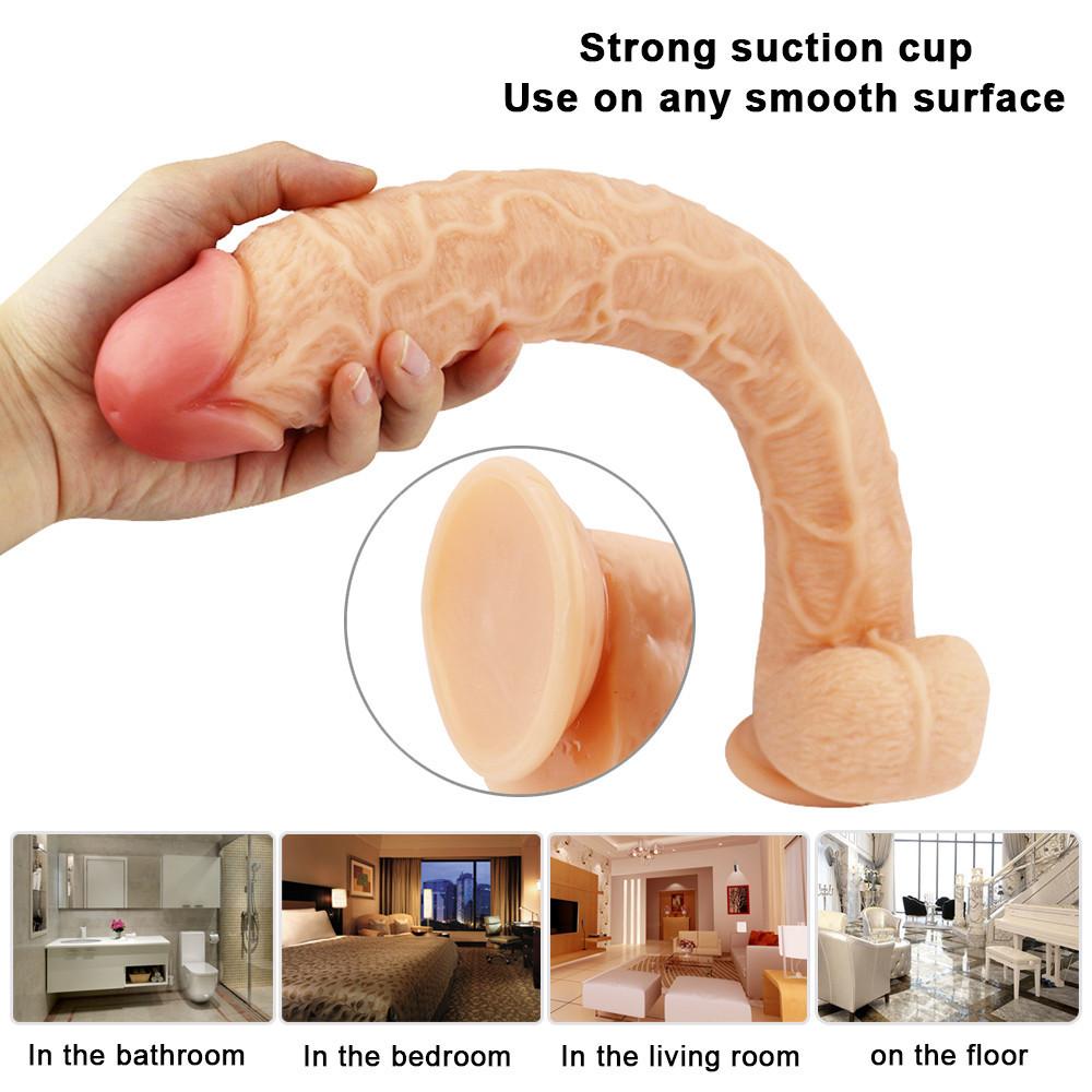 Miękkie realistyczne Dildo Penis z przyssawką Dildo do odbytu wielki penis dla kobiet zabawki erotyczne damski Masturbator produkt erotyczny dla dorosłych