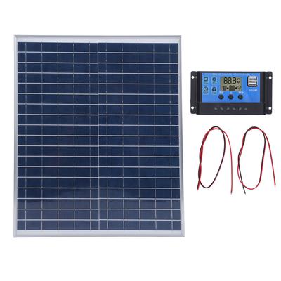 Solar Panel Kit 20W Monocrystalline Silicon Solar Panel and 60A 12V 24V Controller for Car Boat RV