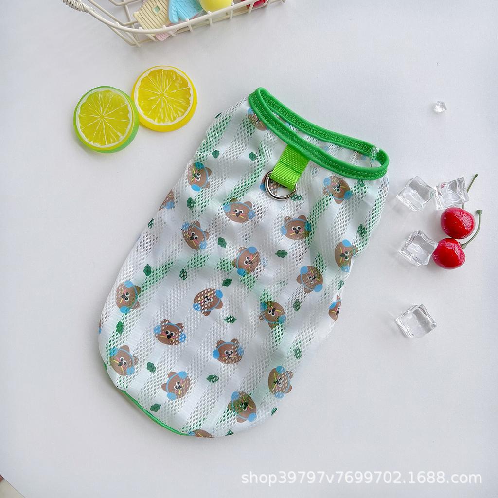 Pet clothes thin spring and summer ins wind breathable vest teddy dog cat clothes large dog golden retriever