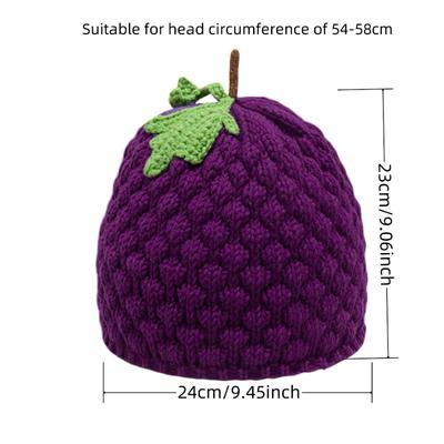 Hat Sweet Fruit Hat Handmade Knitted Girl Cute Wool Hat Versatile Casual Grape Pineapple Hat