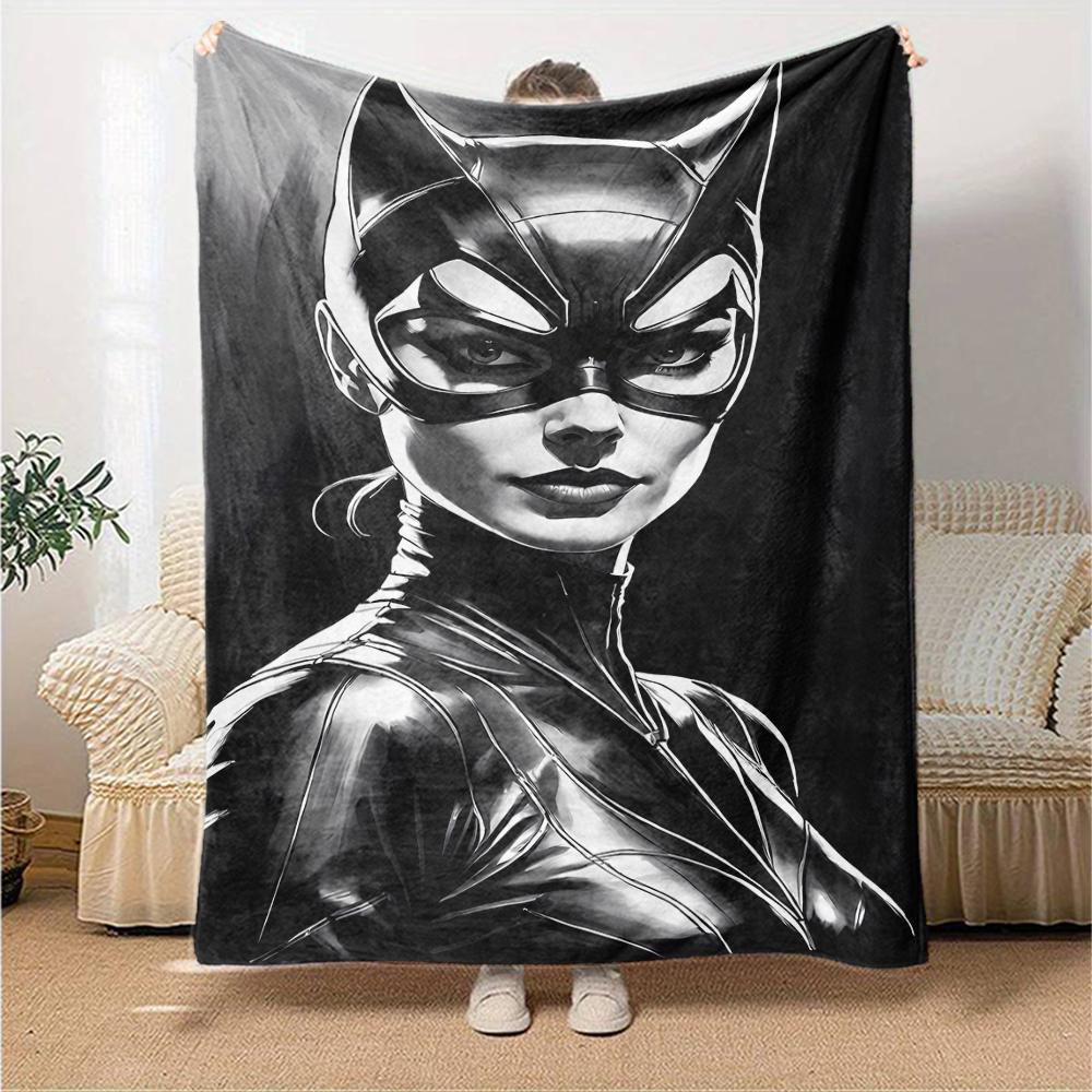 Batman Theme Printed Blanket - Perfect for Couch, Bed, Travel & Outdoor Use | Machine Washable, Cozy & Durable.