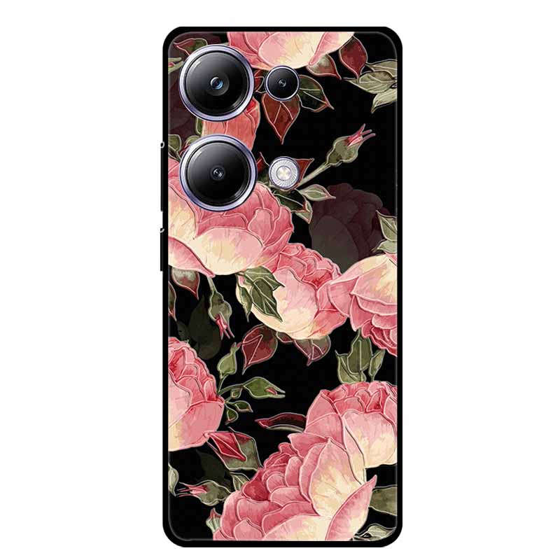 3D Emboss Case For Xiaomi Poco M6 Pro Phone Case Flower Silicone Soft Back Cover For Xiaomi Poco M6 Pro Case PocoM6 M 6 Pro Capa