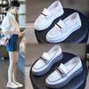 Leather Little White Shoes Women's Thick Soles Increase In Height, One Pedal Single Shoes Women's Mesh Breathable Women's Shoes