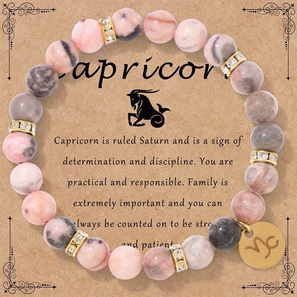 Festive Gifts Constellation Crystal Beaded Bracelet Set With Gold Zodiac Charms Minimalist Fashion Jewelry Suitable For Daily Wear And Gifting