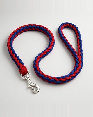 Large Dog Leash Traction Rope with Heavy Duty Buckle Hand-knitted Strong Durable Nylon Braided Leashes for Medium Big Dogs Bully