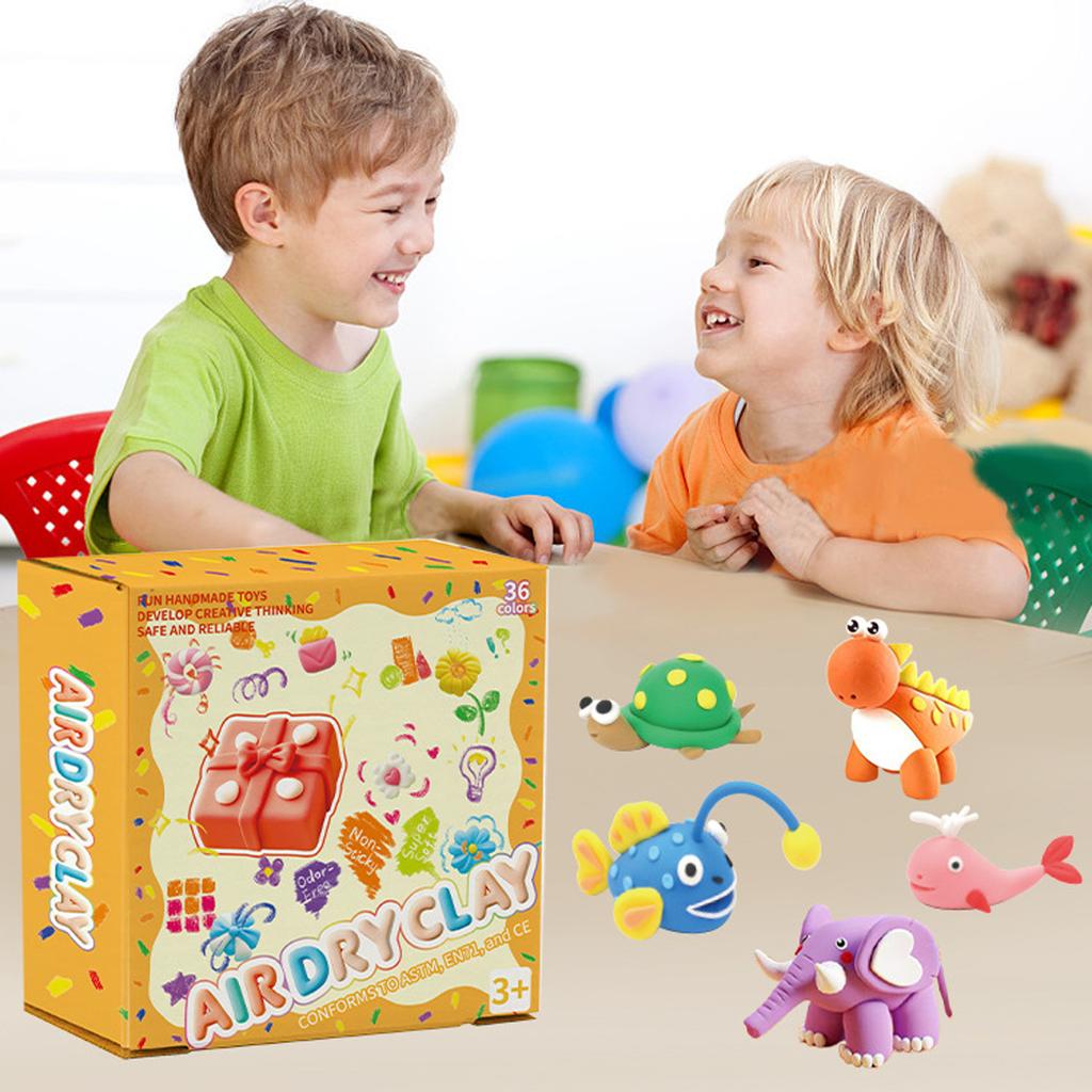 Ultra-light 36-color Modeling Set For Children, Including Playdough, Craft, And -drying Toys For DIY Projects.