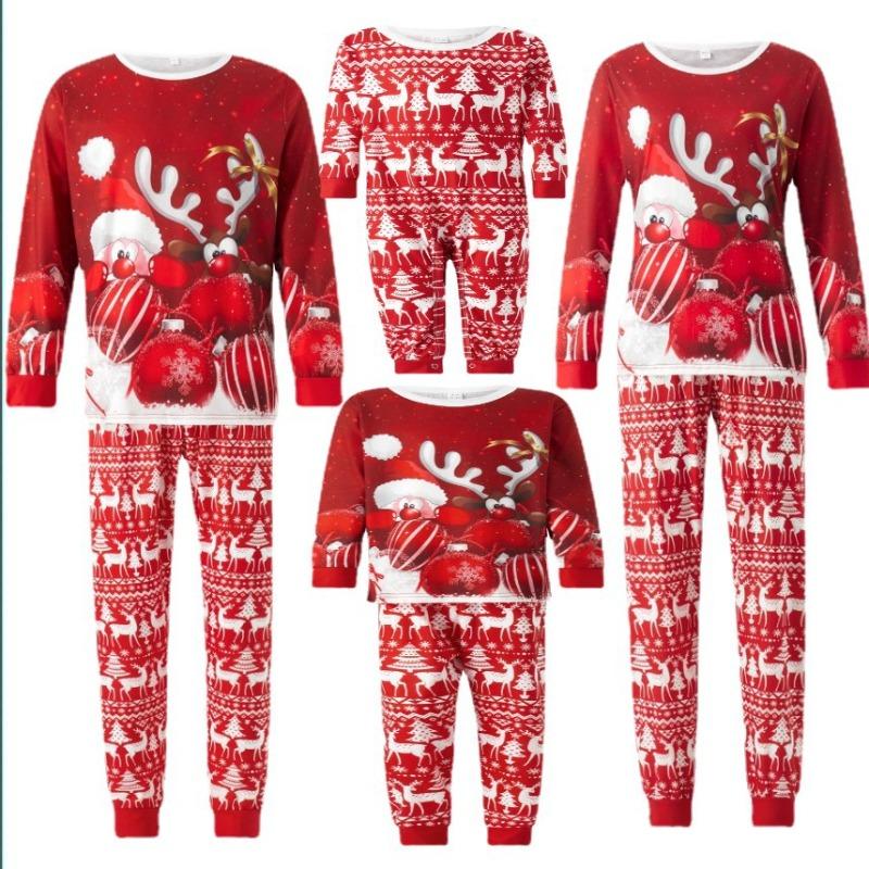 Autumn Christmas set, new family of three and four parent-child cotton loose mother, child and daughter