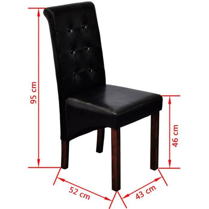 Chaise noire (lot de 2) en simili cuir 60623