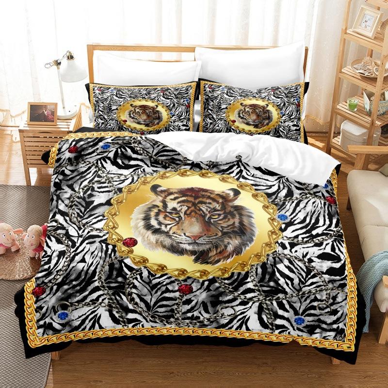 3D Digital Printing Kit Home Textile Quilt Cover Bed Sheet Bedding Three-Piece Set