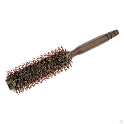 Round Hair Brush Wood Handle Rolling Y Hairbrush