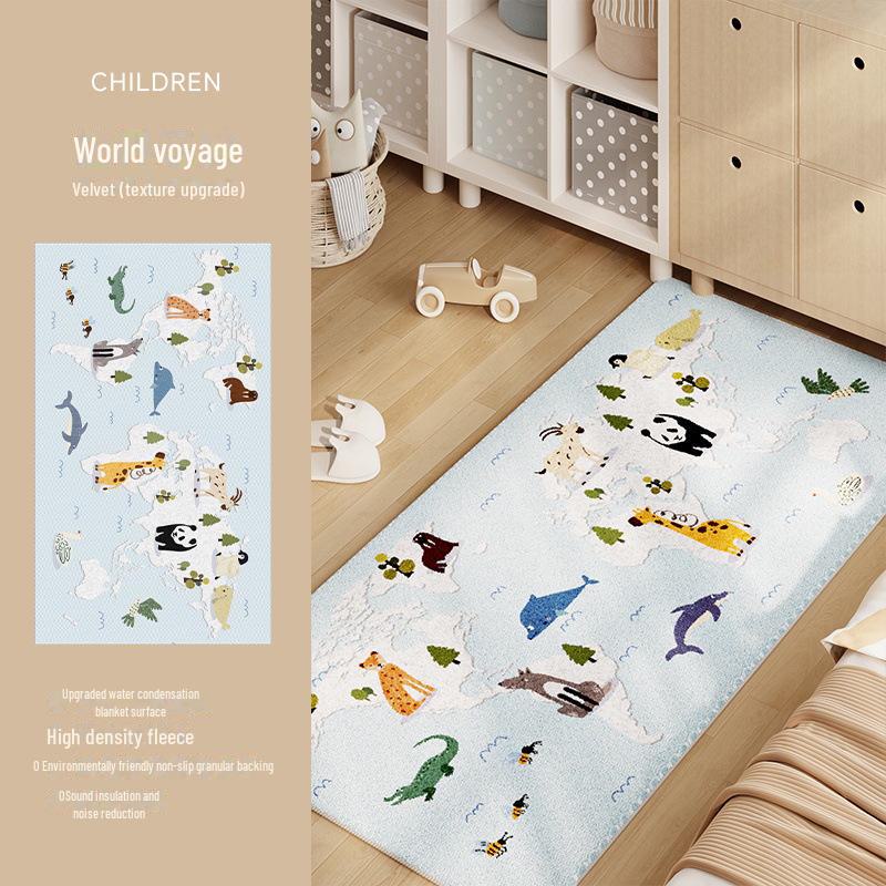2024 Pokój Dziecięcy Kreskówkowy Koc Przyłóżkowy i Pogrubiona Mata Podłogowa