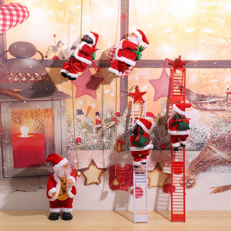 New Home Decoration Christmas Santa Claus Doll Cute Instrument Xmas Tree Ornament Creative Electric Toys New Year's Supplies