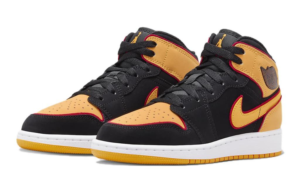 Jordan 1 Mid SE Black Vivid Orange GS FJ4924-008