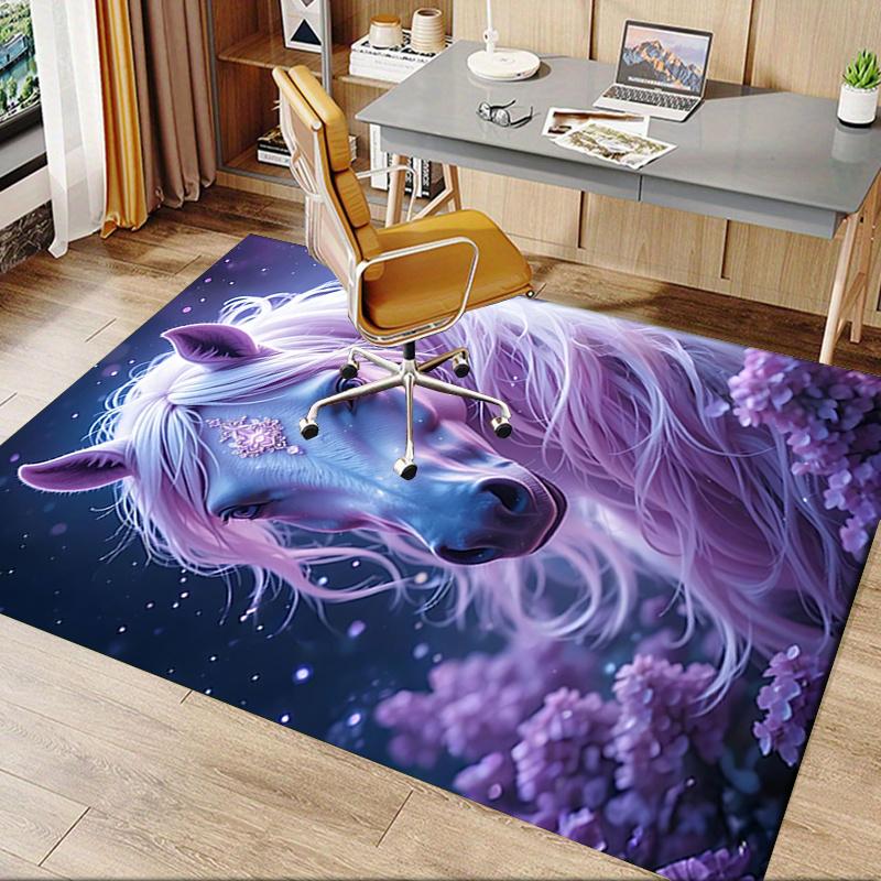 Charming Fantasy Horse Chair Mat Office Carpet, Oversized Rug for Home Decor, Sofa Mat, Desk Protect